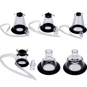 Mask: Set of 8 - clear polycarbonate wall with flexible diaphragms                                                                                                 sizes 36mm (2") ID to 120mm ID (5 1/2")